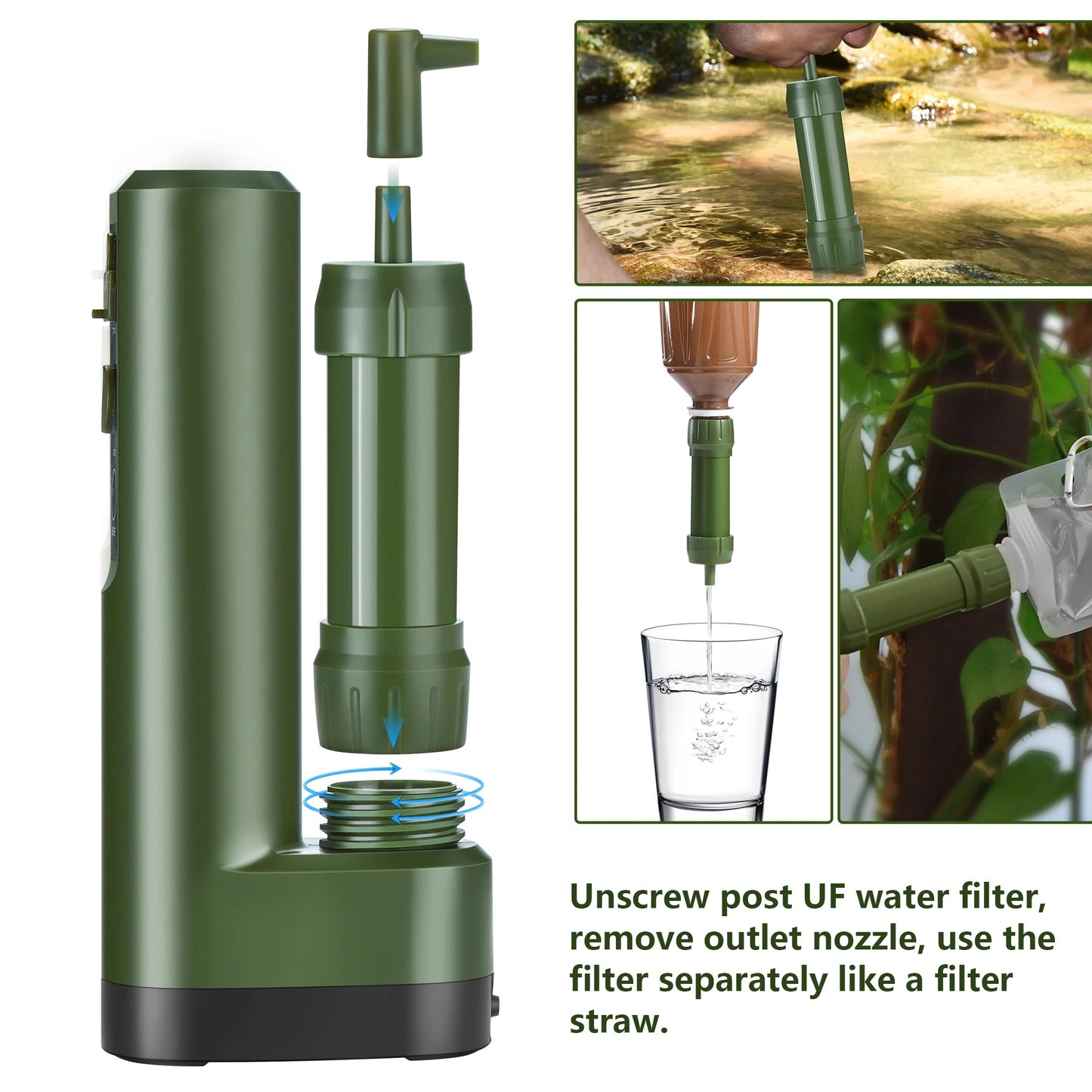 x Nature outdoor electeic water filter, Water purification pipette