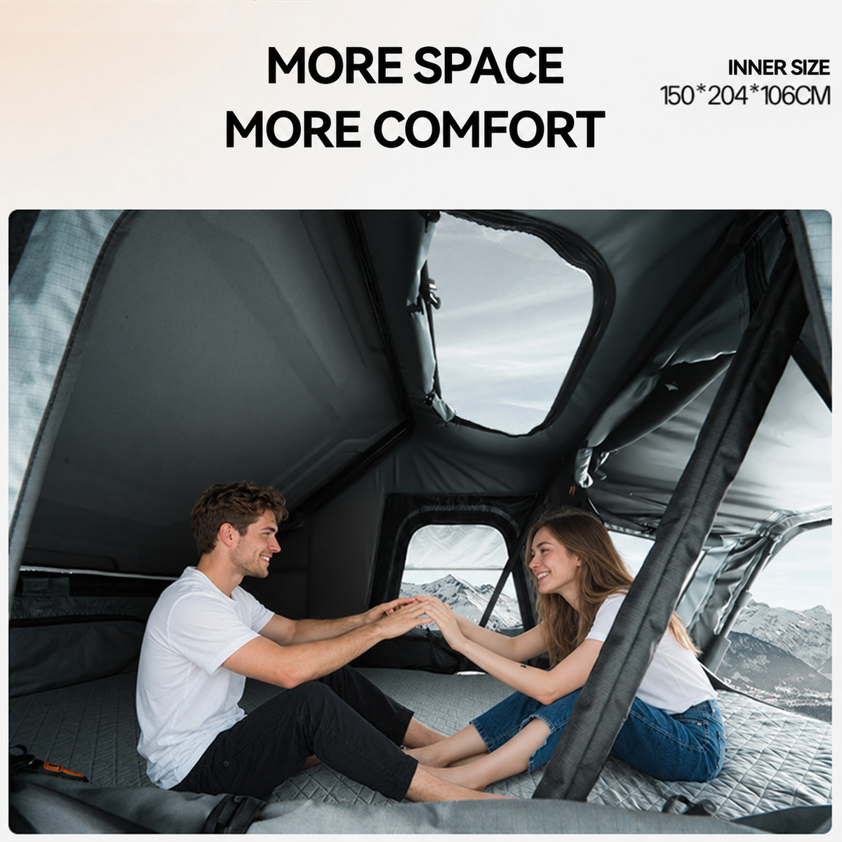 xNature Rooftop Tent PS 165 ABS Hard Shell Pop up 4x4 Off Road Car Tent for 2-3 Person Outdoor Camping