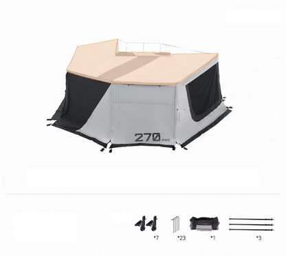 xNature 270 Degree Outdoor Tents Travel Awning Suv Car Side Roof Awning Tent Waterproof Camping Equipment Accessories