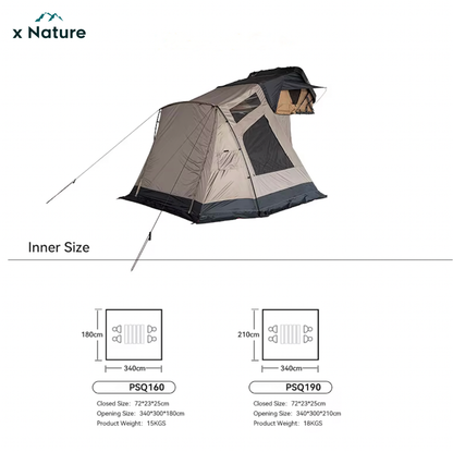 xNature Extend Annex Room for ABS Shell Roof Top Tent and Waterproof Shelter Vent