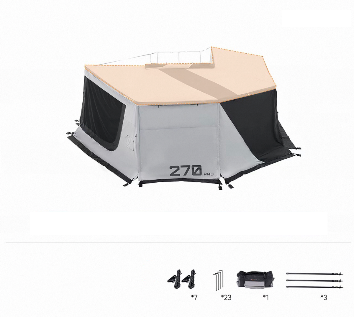 xNature 270 Degree Outdoor Tents Travel Awning Suv Car Side Roof Awning Tent Waterproof Camping Equipment Accessories