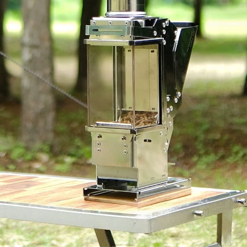 xNature Vertical Glass Wood/Pellet Burning Stove