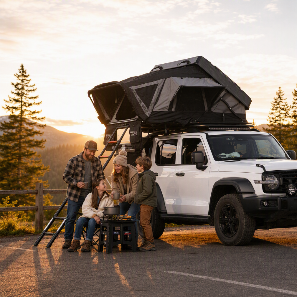 xNature Rooftop Tent PS 165 ABS Hard Shell Pop up 4x4 Off Road Car Tent for 2-3 Person Outdoor Camping