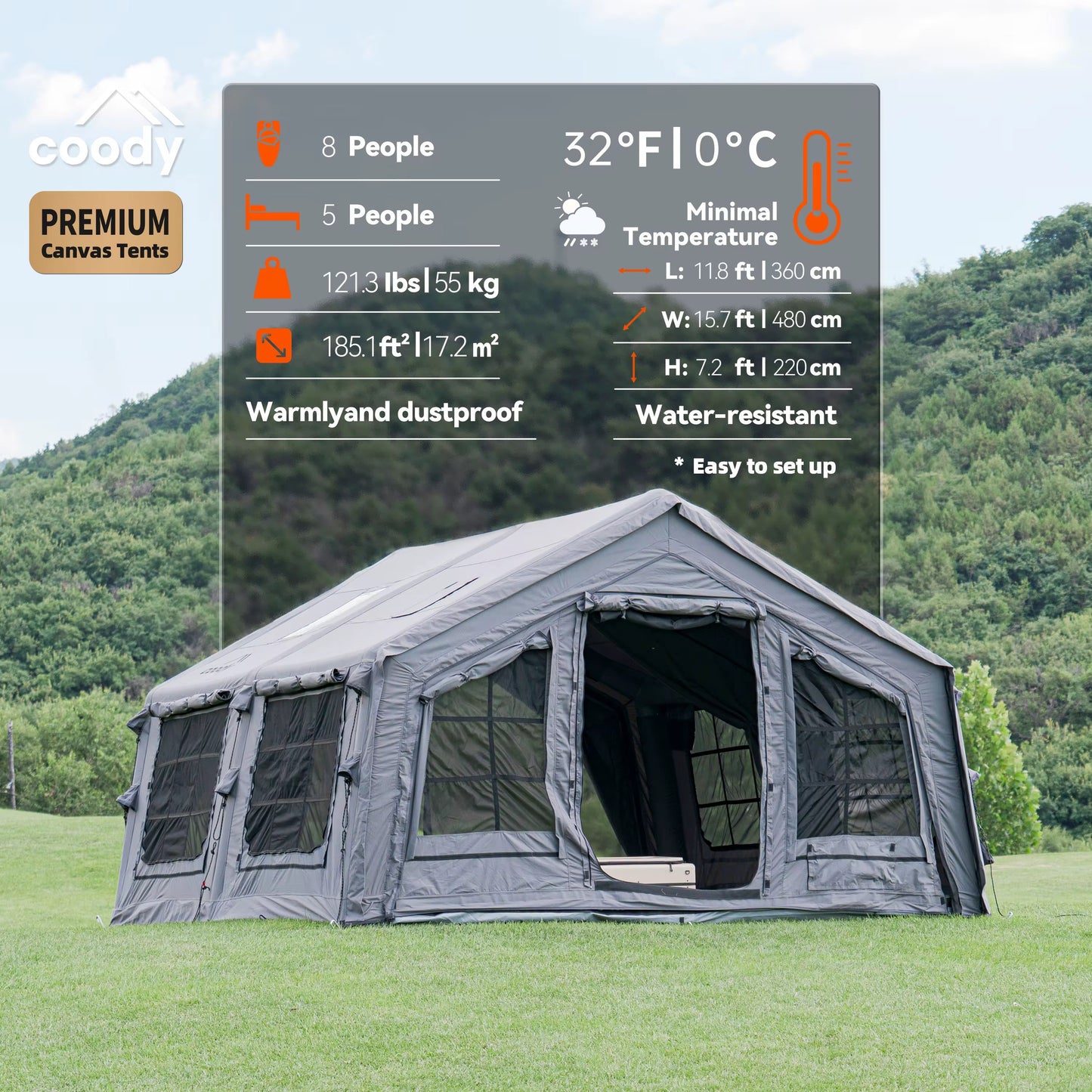 Coody 17.2 Familia air tent Gray