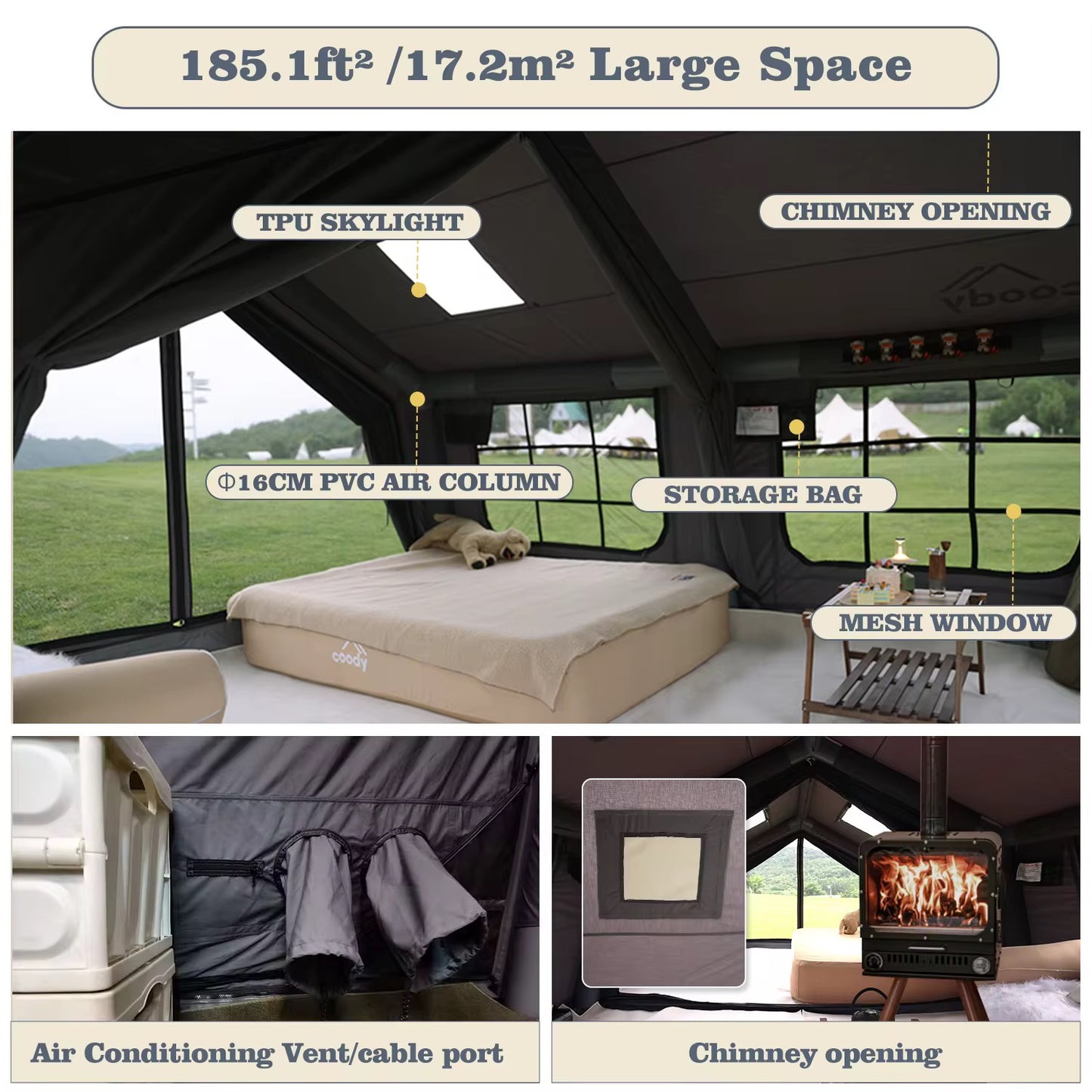 Coody 17.2 Familia air tent Gray