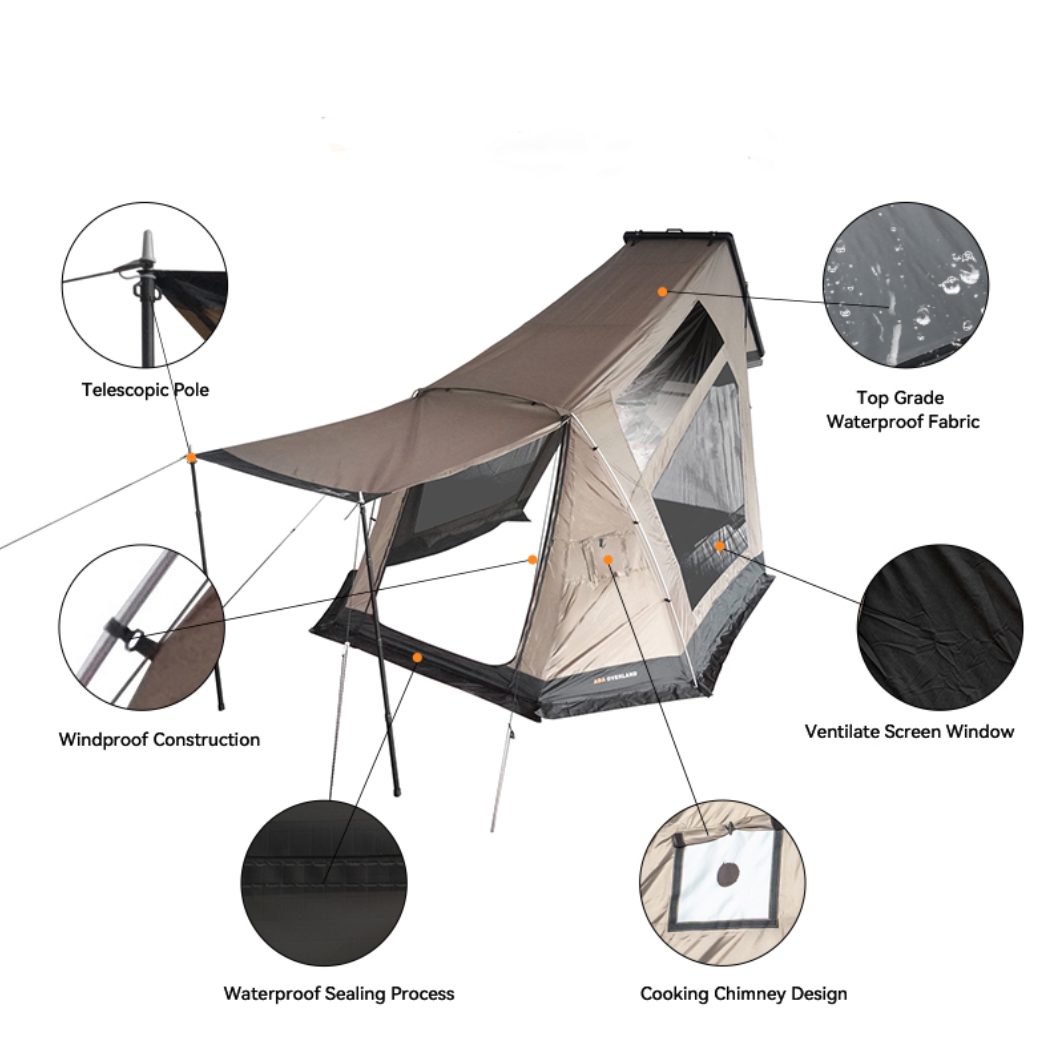 xNature Extend Annex Room for ABS Shell Roof Top Tent and Waterproof Shelter Vent
